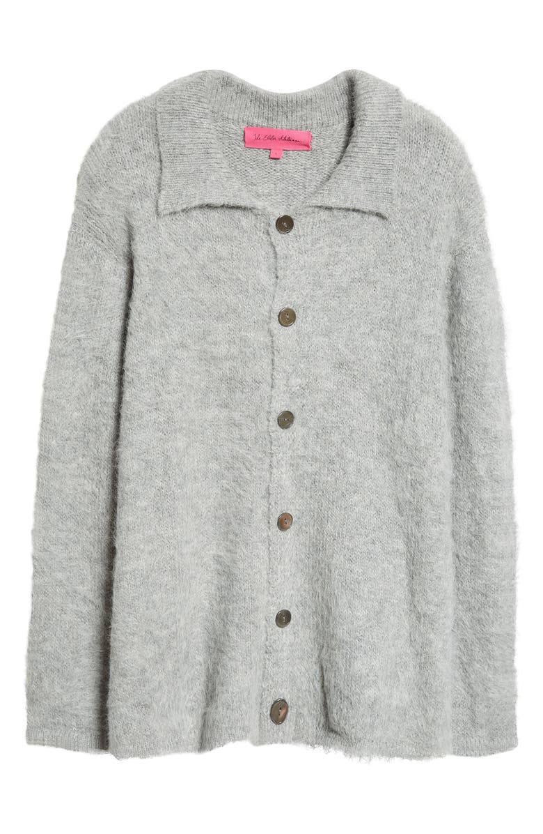 The Elder Statesman Thistle Alpaca Blend Cardigan, Alternate, color, 50 Light Grey