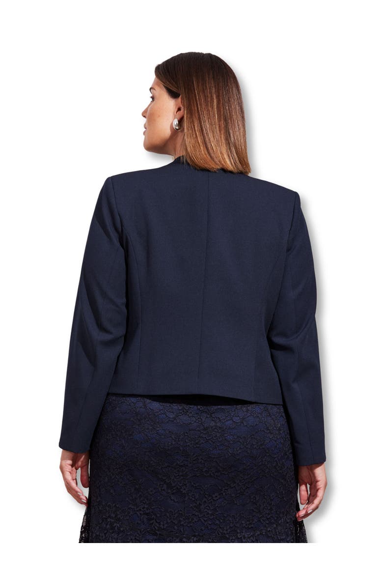 Cropped Peplum Blazer, Alternate, color, Navy