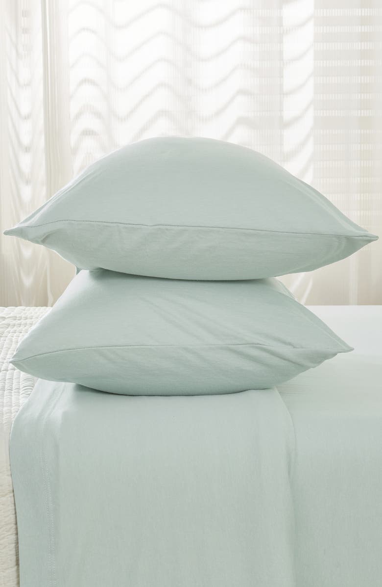 Woven & Weft Jersey Knit Sheet Set, Alternate, color, Heathered Aqua
