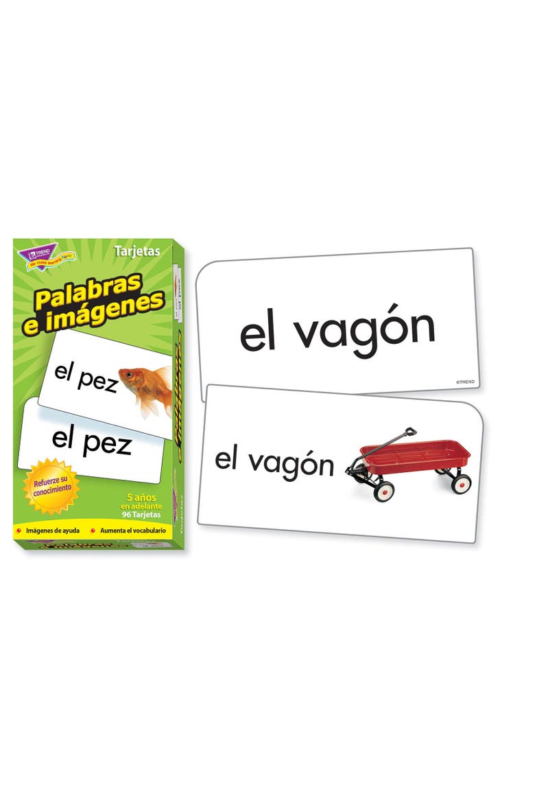 TREND Enterprises Palabras E imágenes (Sp) Skill Drill Flash Cards, Alternate, color, Multicolored