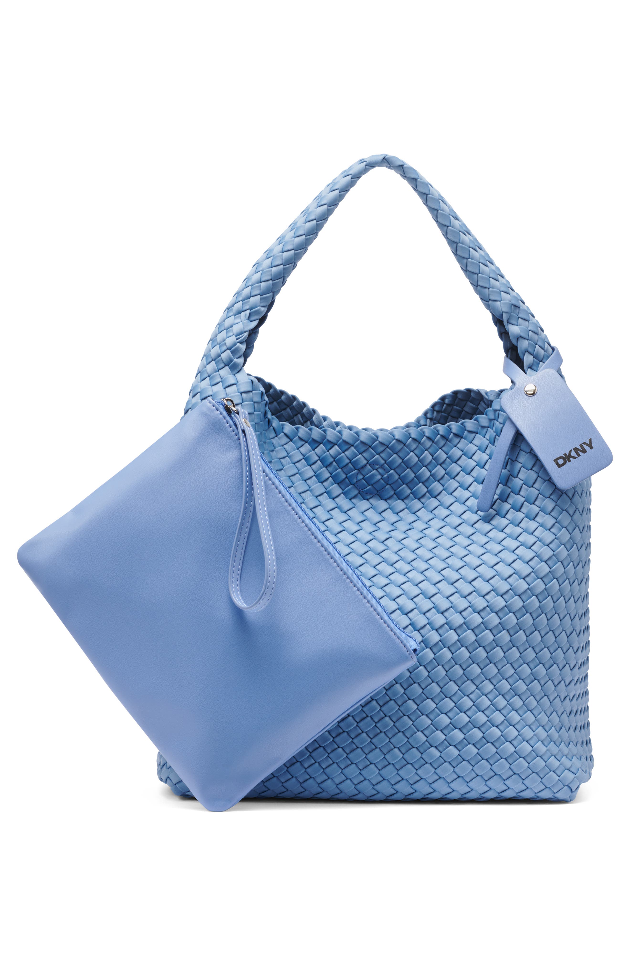 DKNY Giselle Woven Nylon Hobo, Alternate, color, Liberty Sky