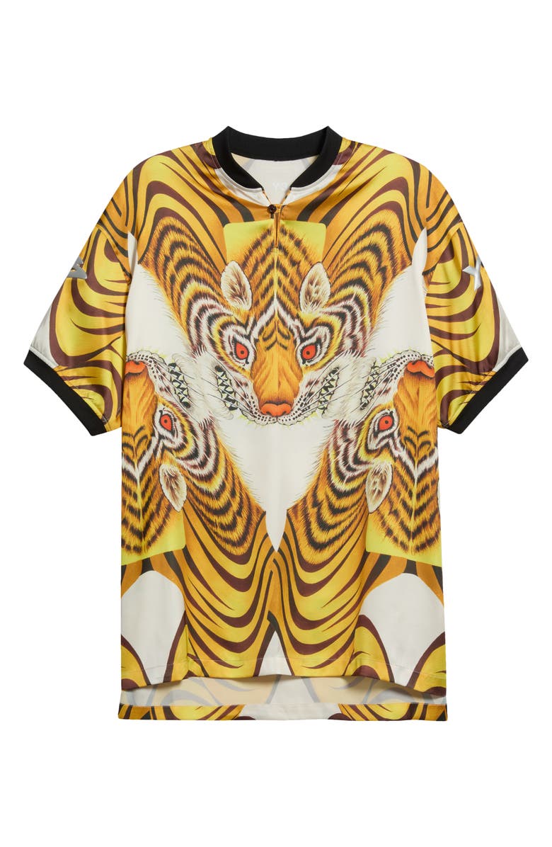 Y-3 Tiger Graphic Satin Jersey Polo, Alternate, color, Multicolour