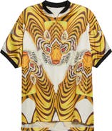Y-3 Tiger Graphic Satin Jersey Polo