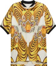 Y-3 Tiger Graphic Satin Jersey Polo
