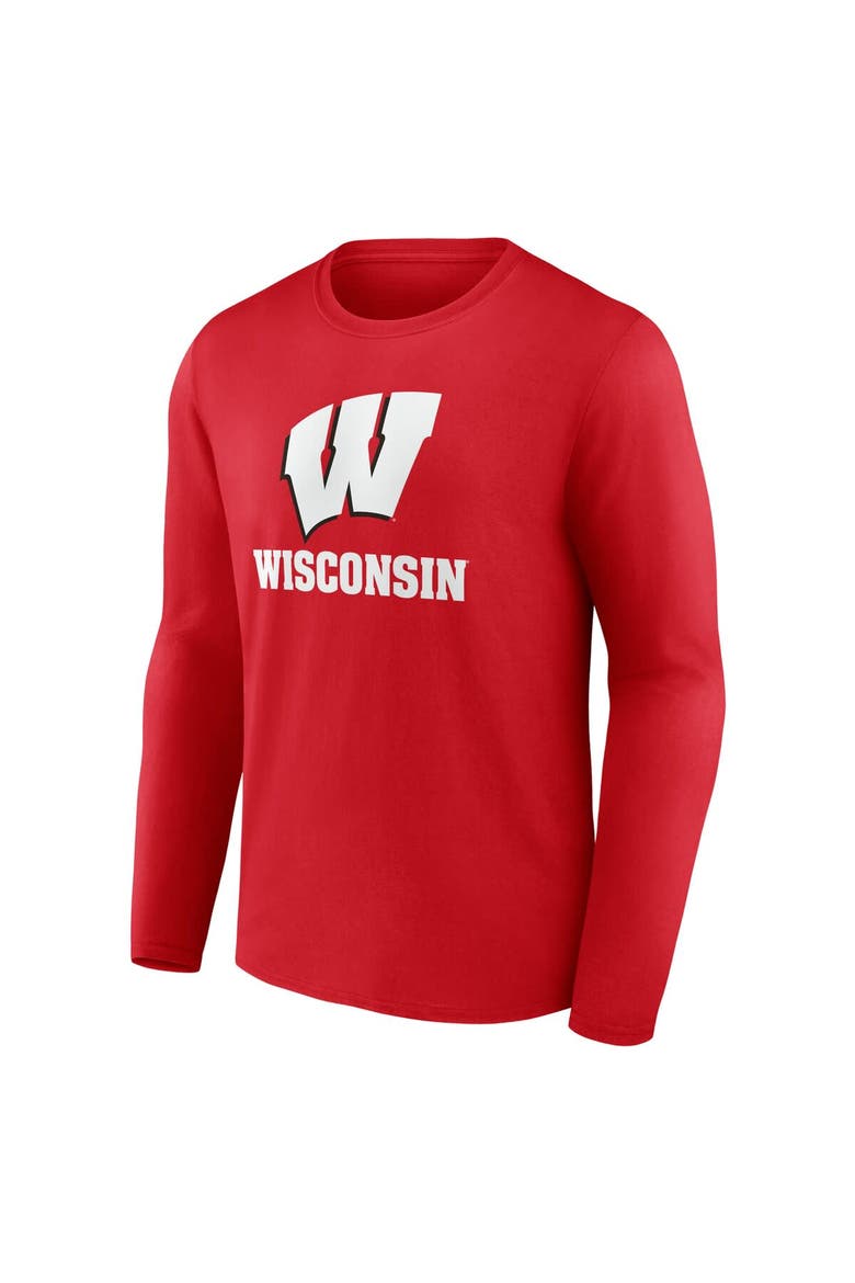 Men's Fanatics Red Wisconsin Badgers Team Lockup Long Sleeve T-Shirt, Alternate, color, Red
