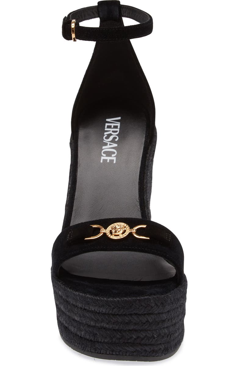 Versace Medusa '95 Espadrille Wedge Sandal, Alternate, color,