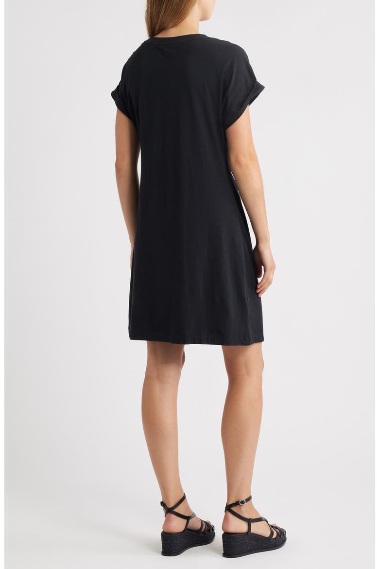 Marina Side Tie T-Shirt Dress, Alternate, color, BLACK