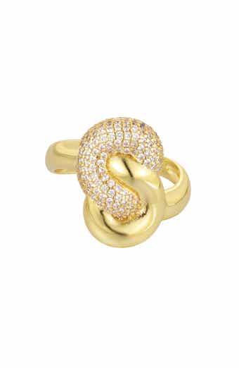 14k Gold Plated Cubic Zirconia Knot Ring