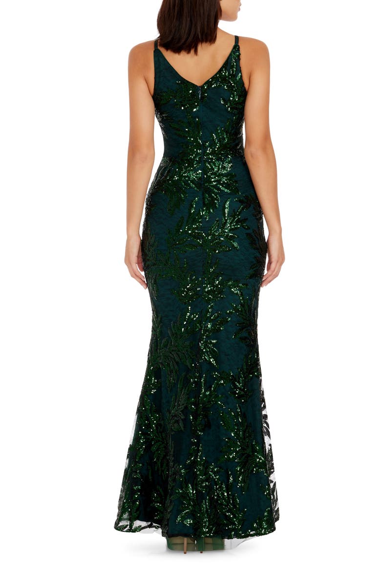 Sharon Embellished Lace Evening Gown, Alternate, color, PINE MULTI
