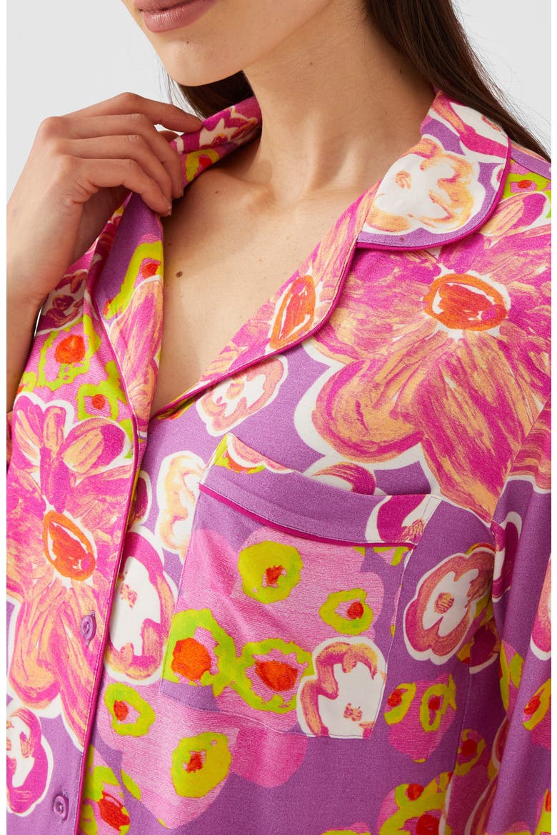 Sofia Print Crop Pajamas, Alternate, color, FLORAL POND SUGAR PLUM