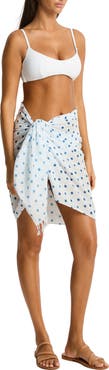 Sea Level Dottie Cotton Cover-Up Sarong