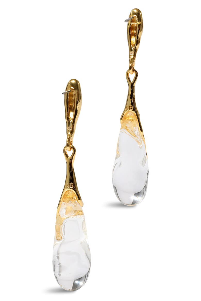 Liquid Lucite Teardrop Drop Earrings, Alternate, color, YELLOW GOLD