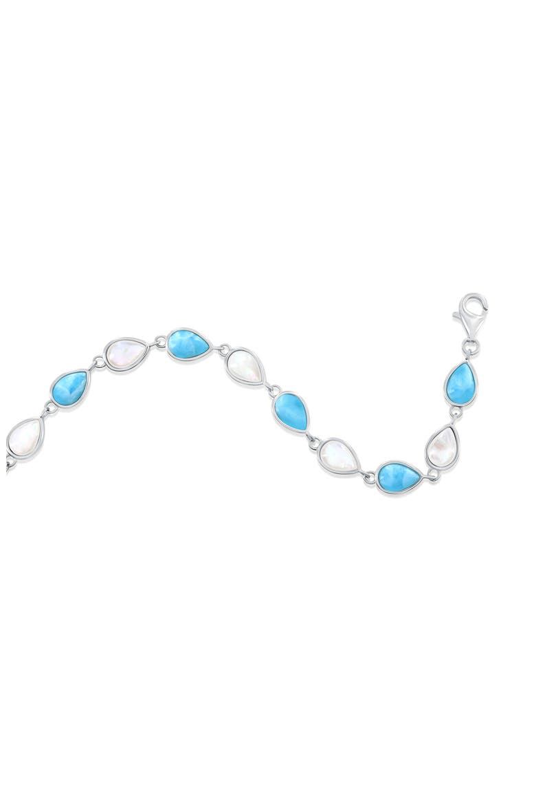 Mother-of-Pearl & Larimar Bracelet, Alternate, color, BLUE