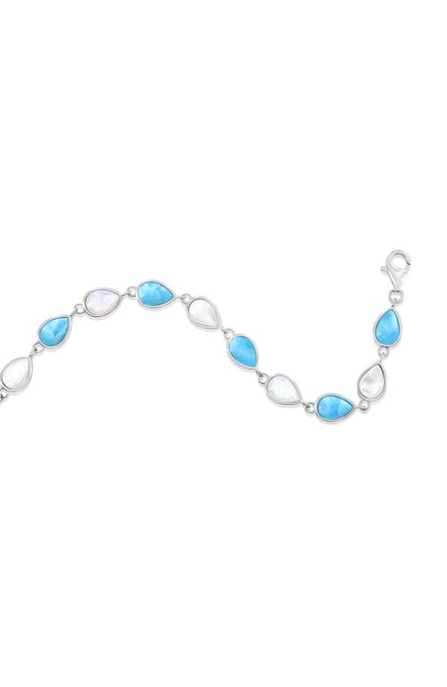 Simona Mother-of-pearl & Larimar Bracelet In Blue