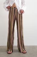 Topshop Stripe Crinkle Tie Waist Pants
