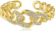 CZ by Kenneth Jay Lane Pavé Cubic Zirconia Frozen Curb Chain Ring