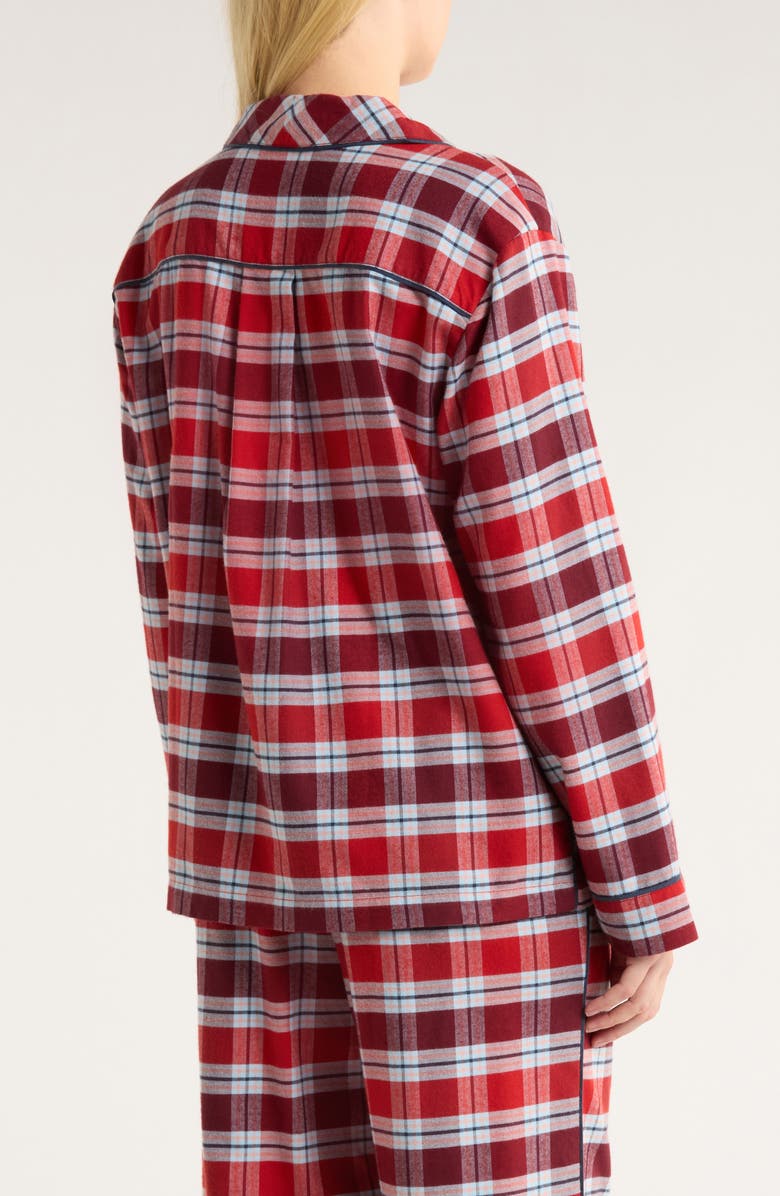 Lunya Brushed Flannel Pajama Top, Alternate, color, Rustle Plaid