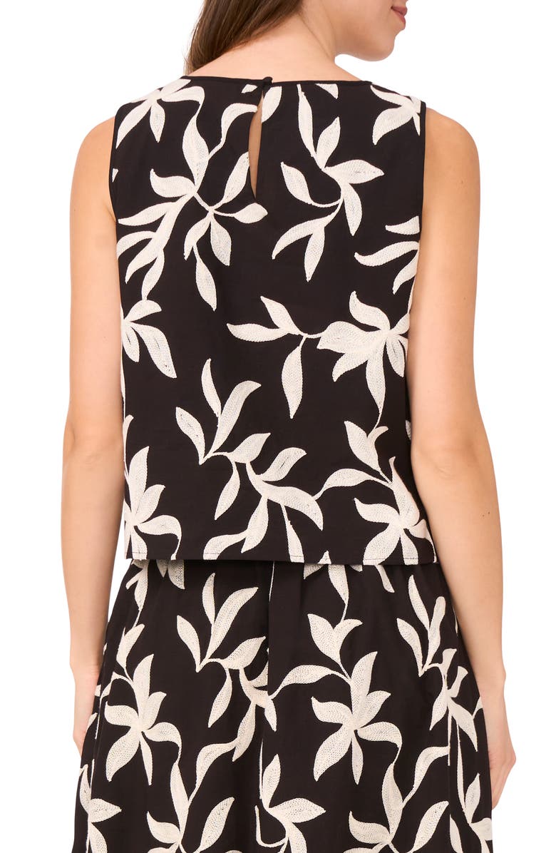 Halogen<sup>®</sup> Botanical Embellished Sleeveless Shell, Alternate, color, Rich Black