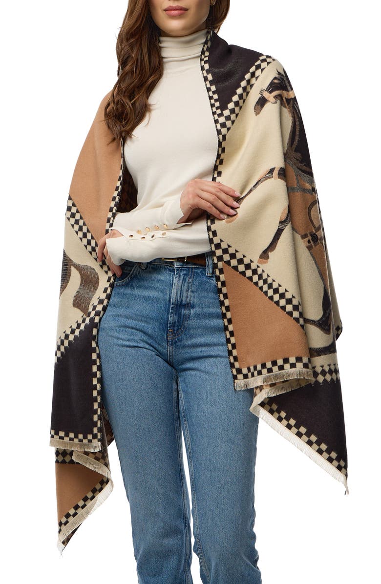 SAACHI Galloping Horse Scarf, Main, color, Brown
