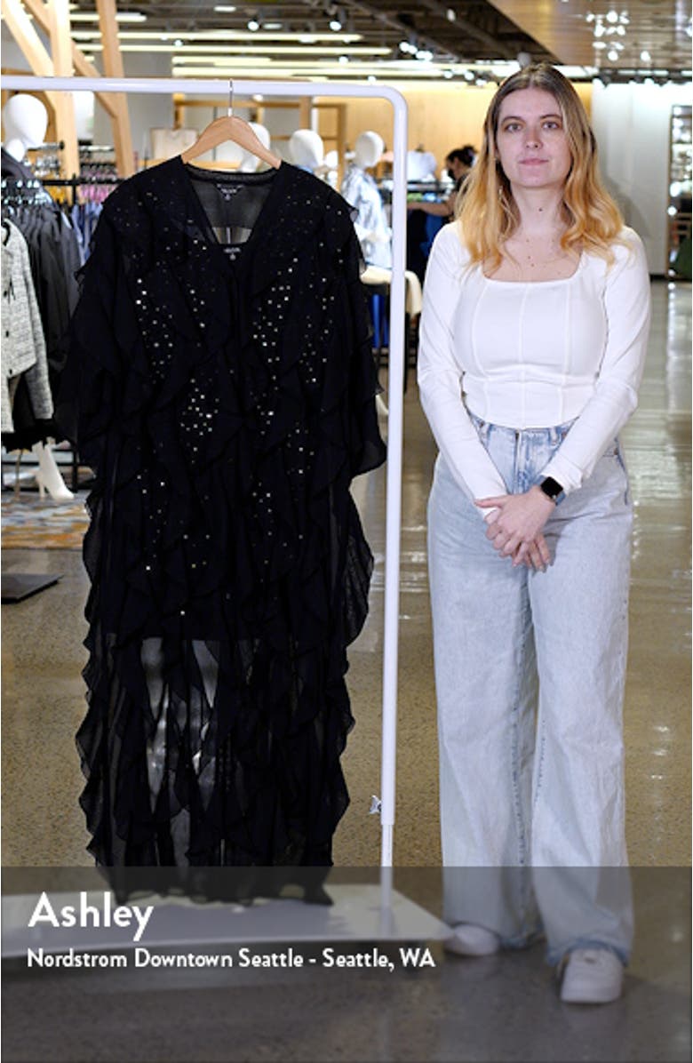 Embellished Tiered Ruffle Chiffon Maxi Dress, sales video thumbnail