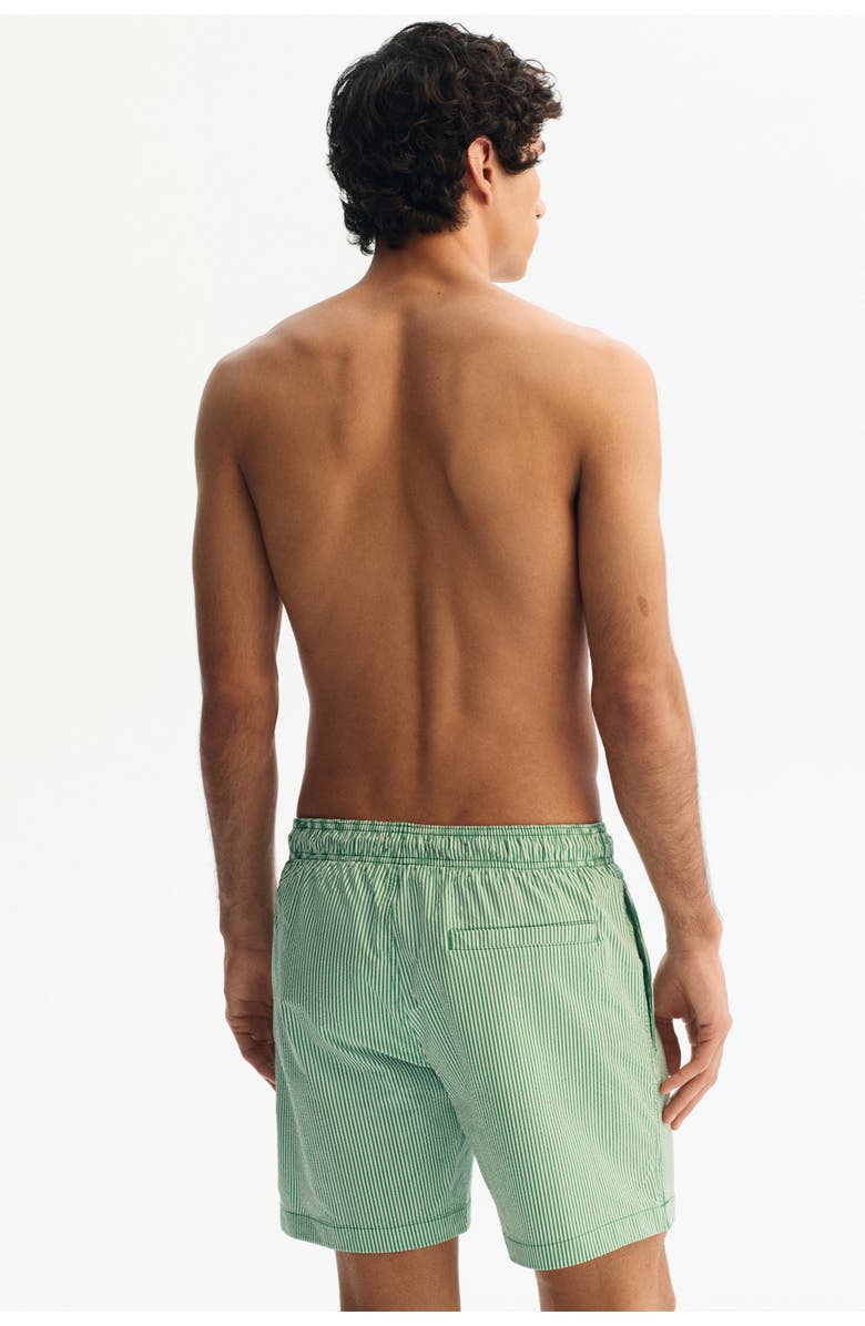 H&M Seersucker swim shorts, Alternate, color, Green/Striped