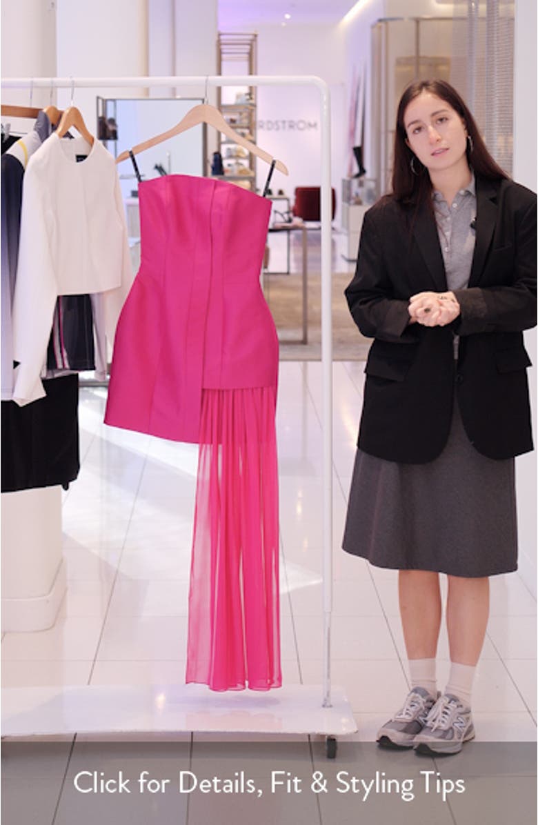 Siti Drape Strapless Cocktail Dress, sales video thumbnail