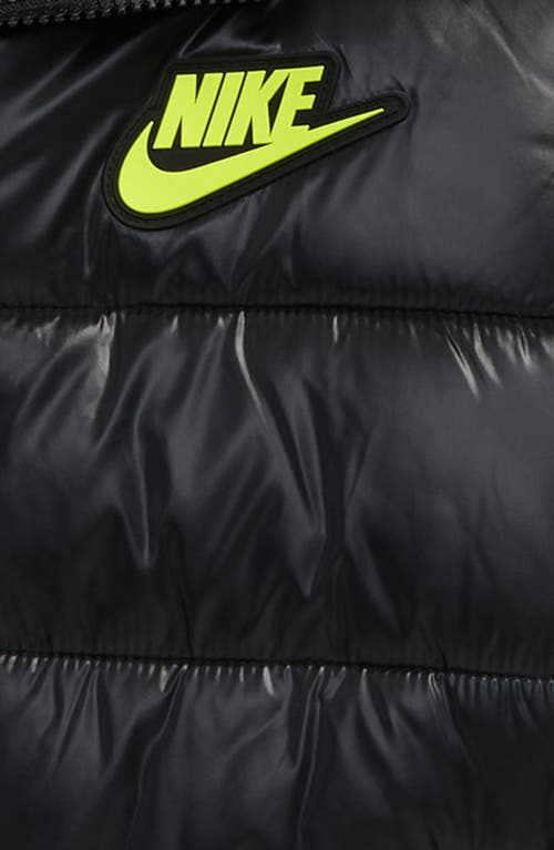 Nike Boys' Color Block Hooded Down Jacket - Little Kid In Black