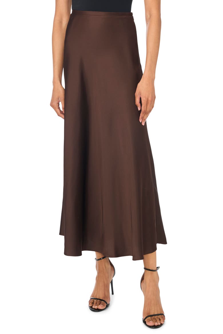 Bias Cut Maxi Skirt, Alternate, color, CHOCOLATE