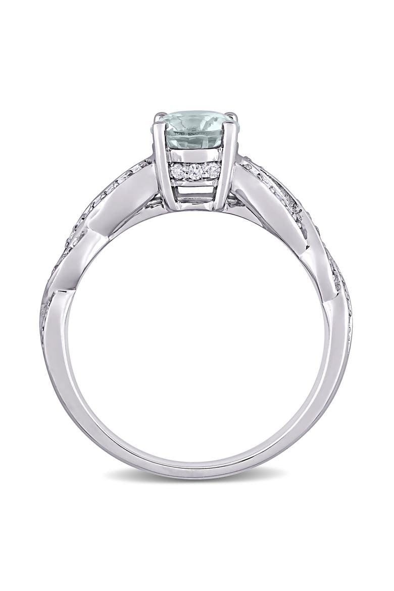 Aquamarine & Diamond Infinity Ring 14k, Alternate, color, Aquamarine