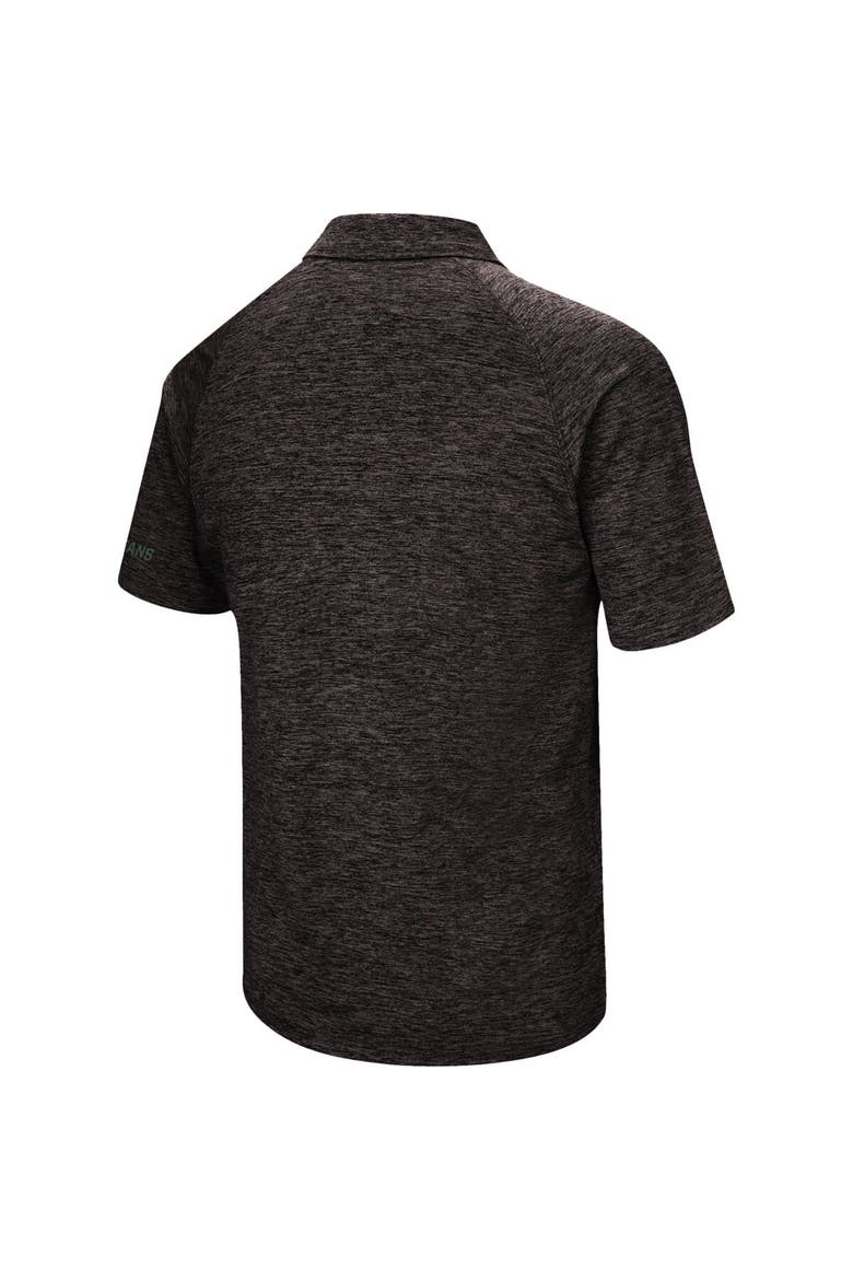 Men's Colosseum Black Michigan State Spartans Down Swing Polo, Alternate, color, Heather Black