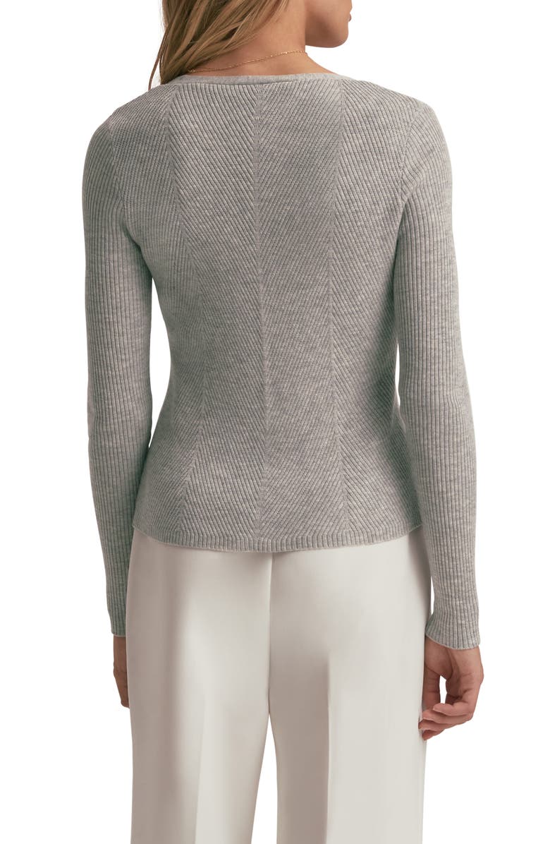 Favorite Daughter The Serena Rib Merino Wool Cardigan, Alternate, color, Melange Grey