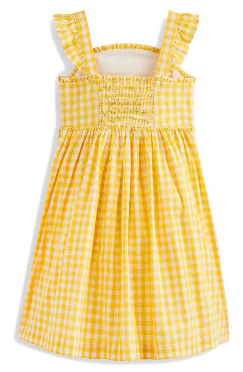 Mini Boden Kids' Novelty Fruit Strappy Gingham Dress, Alternate, color, Lemon Gingham