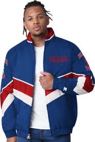 STARTER Men's Starter Royal Philadelphia 76ers Captain Oxford Full-Zip Jacket