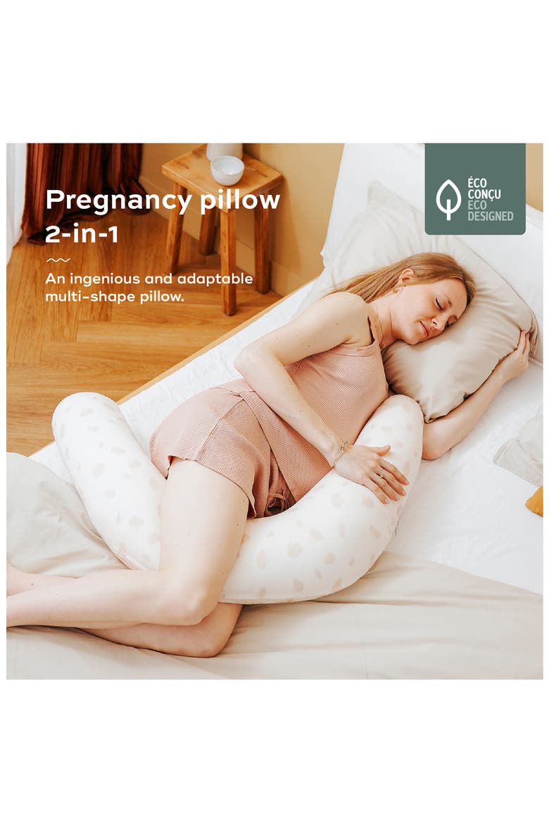 B.Love 2-in1 Pregnancy Pillow, Alternate, color, PETALS OFF WHITE