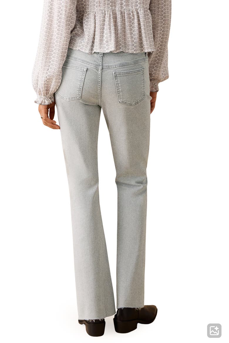 Studded Raw Hem Mid Rise Crop Flare Jeans, Alternate, color, LIGHT DENIM GREY