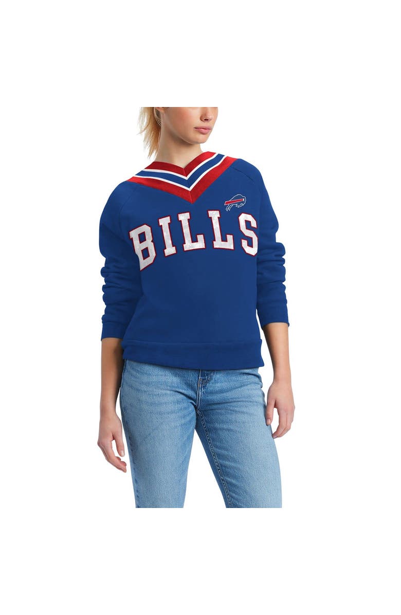 Tommy Hilfiger Women's Tommy Hilfiger Royal Buffalo Bills Heidi V-Neck Pullover Sweatshirt, Alternate, color, 