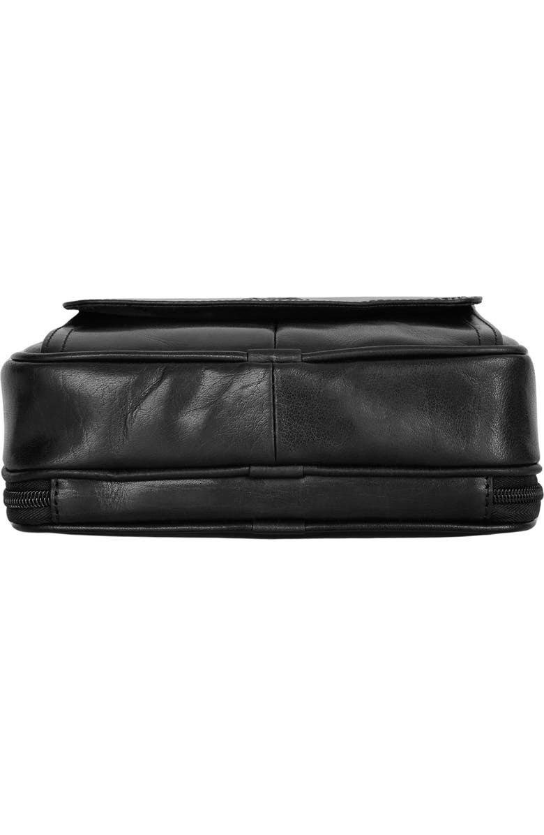 Mancini Buffalo Leather Organizer Crossbody Bag, Alternate, color, Black