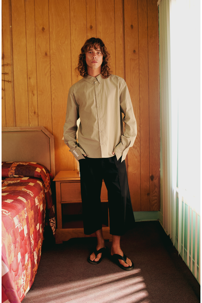 Pure Cotton Woven Shirt Fit Patch, Alternate, color, beige
