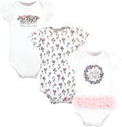 Hudson Baby Essential Three-Piece Set of Cotton Bodysuits