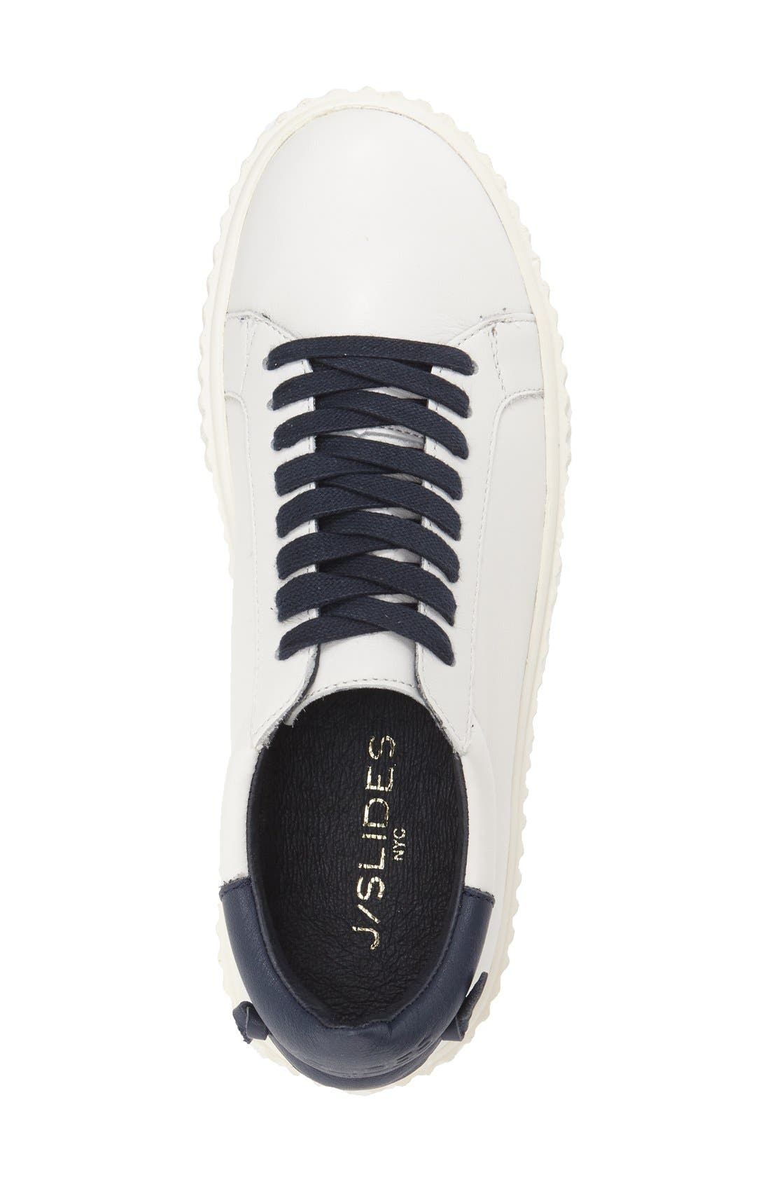 'Parker' Platform Sneaker, Alternate, color, WHITE/ NAVY LEATHER