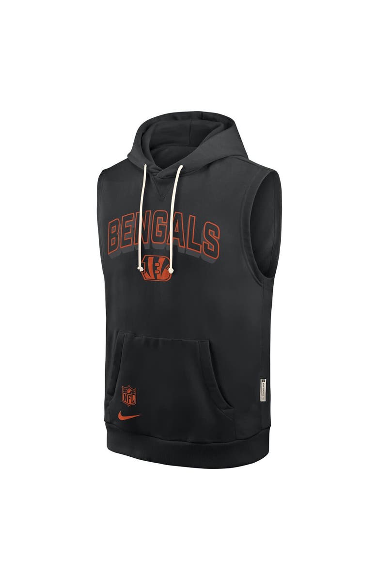 Nike Men's Nike Black Cincinnati Bengals Sideline Performance Sleeveless Pullover Hoodie, Alternate, color, Black