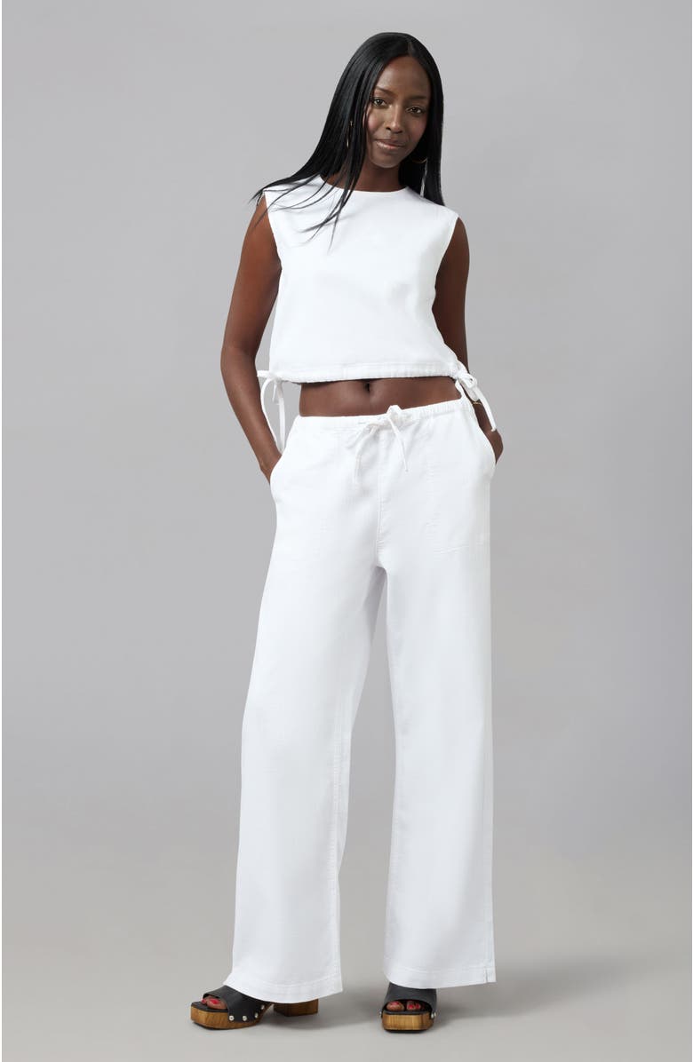 Lola Denim Liel Cotton Twill Top, Alternate, color, White