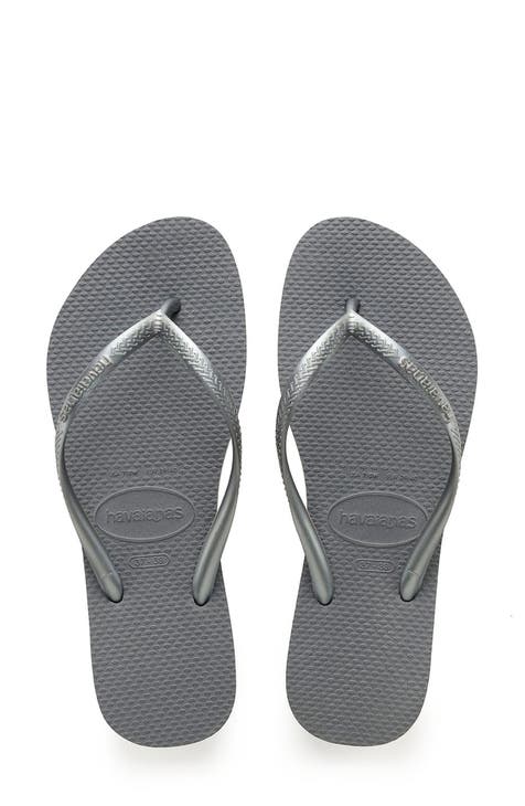 Grey flip flops womens on sale