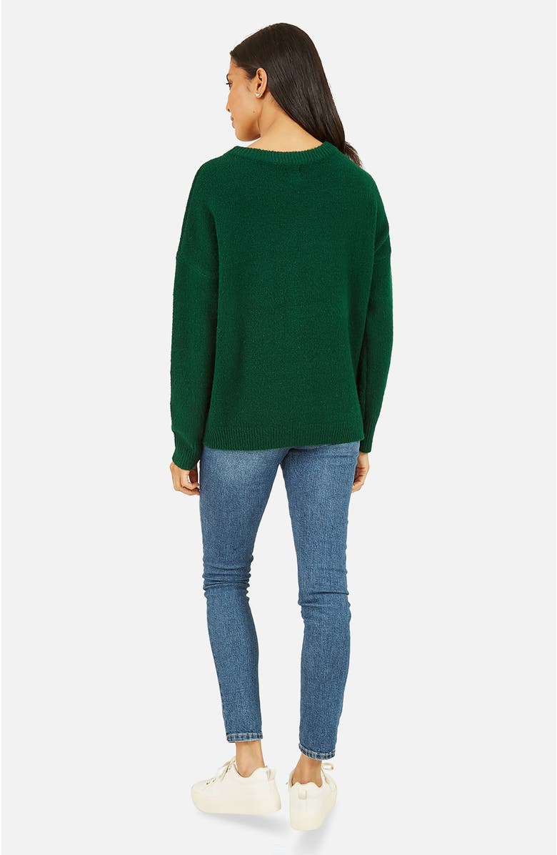 Yumi Sequin Bow Knitted Sweater, Alternate, color, Green