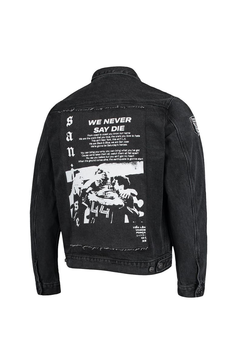 THE WILD COLLECTIVE Men's The Wild Collective Black San Jose Earthquakes Denim Button-Up Jacket, Alternate, color, 