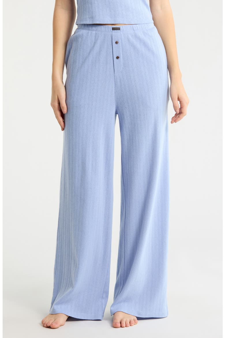 Pointelle Wide Leg Pajama Pants, Main, color, BLUEBELL BLOOM