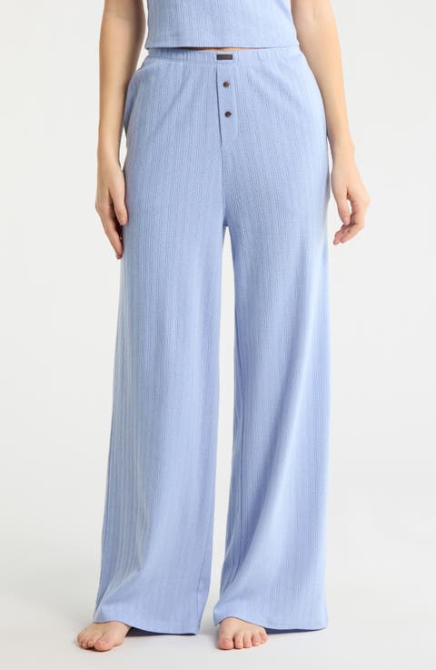 Pointelle Wide Leg Pajama Pants