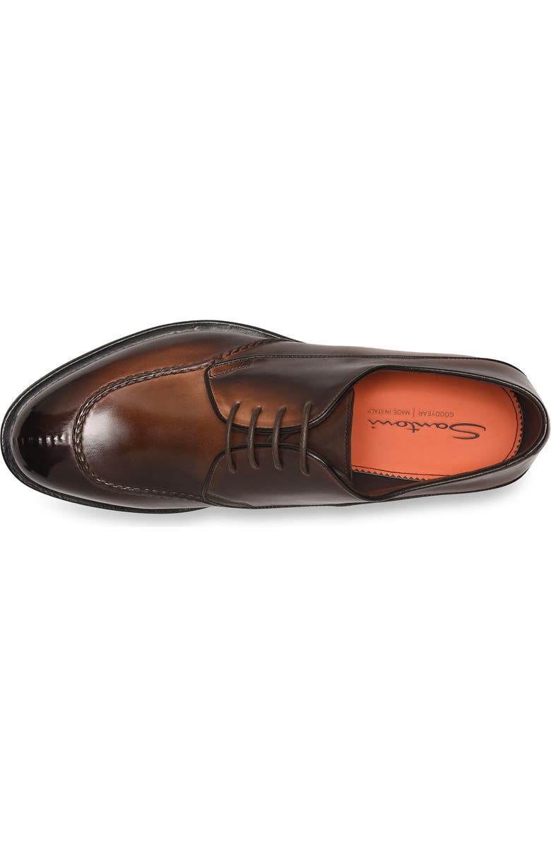 Santoni Lace-Up Derby, Alternate, color, Dark Brown-T50