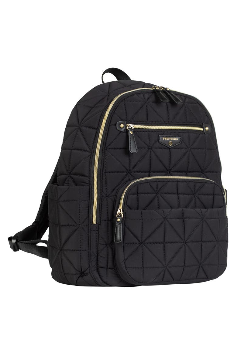 Companion Quilted Nylon Diaper Backpack, Alternate, color, BLACK