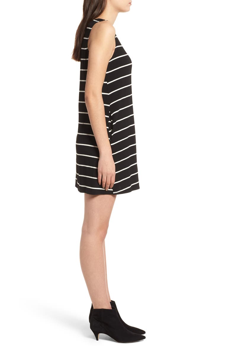 Pocket Tank Dress, Alternate, color, BLACK/ WHITE STRIPE